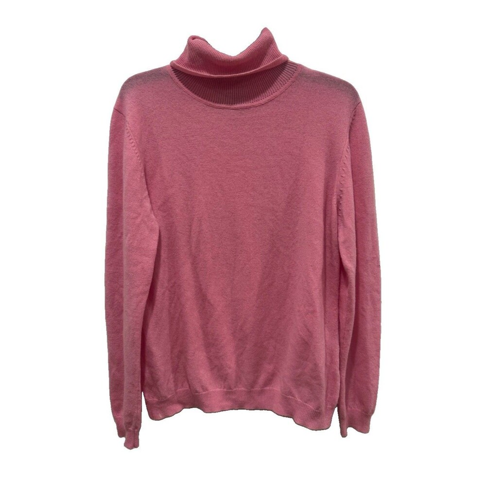 Jumper 1234 Women’s Pink 100% Cashmere Turtleneck Sweater Size 3 Large Designer
